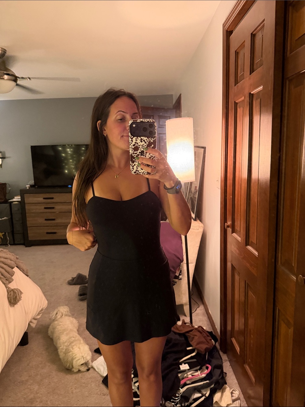 ALO Yoga Black Mini Slip Dress